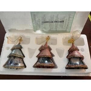 Thomas Kinkade Bone China Christmas Ornaments set of 3